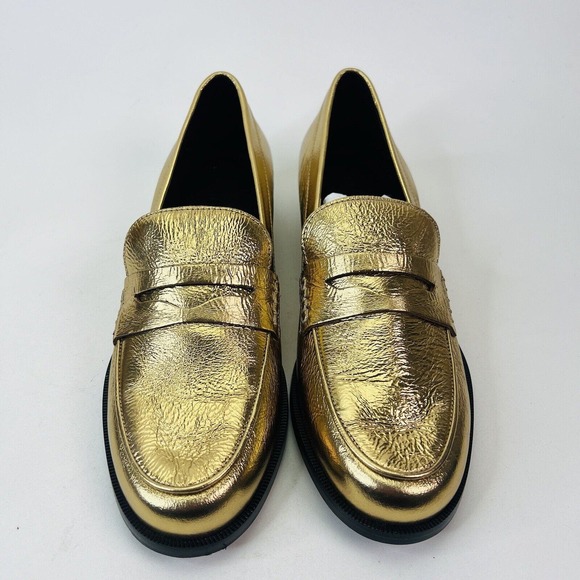 ME+EM Metallic Loafers Gold Women's Size EU38‎ / US7 Italy - Picture 1 of 9